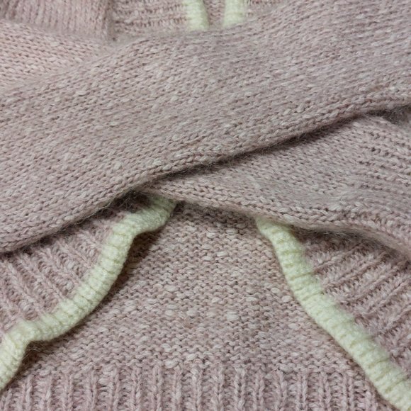 Mac & Jac  Acrylic/Cotton/Mohair Sweater - Light Pink/White - Size Medium - Picture 10 of 11